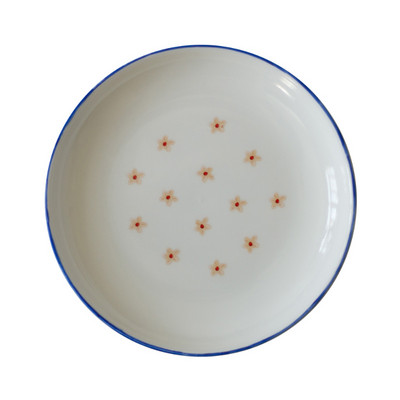 Творчески кръгъл керамичен съд Обикновена малка посуда за хранене Ресторант Хотел Домакинство Следобеден чай Десерт Торта Плодови ястия