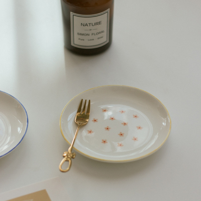 Kreatív kerek kerámiatál Egyszerű kis étkészlet Étterem Szálloda Háztartási Délutáni Tea Desszert Torta Gyümölcsételek