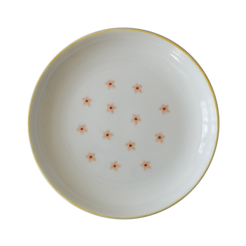 Kreatív kerek kerámiatál Egyszerű kis étkészlet Étterem Szálloda Háztartási Délutáni Tea Desszert Torta Gyümölcsételek