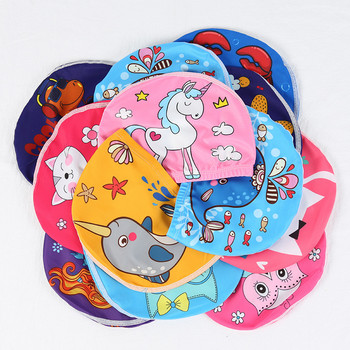 Κινούμενα σχέδια Animal Swimming Cap Παιδικό ελαστικό ύφασμα Cute Kids Protect Ears Swim Pool Καπέλο για αγόρια κορίτσια υφασμάτινα αξεσουάρ κολύμβησης