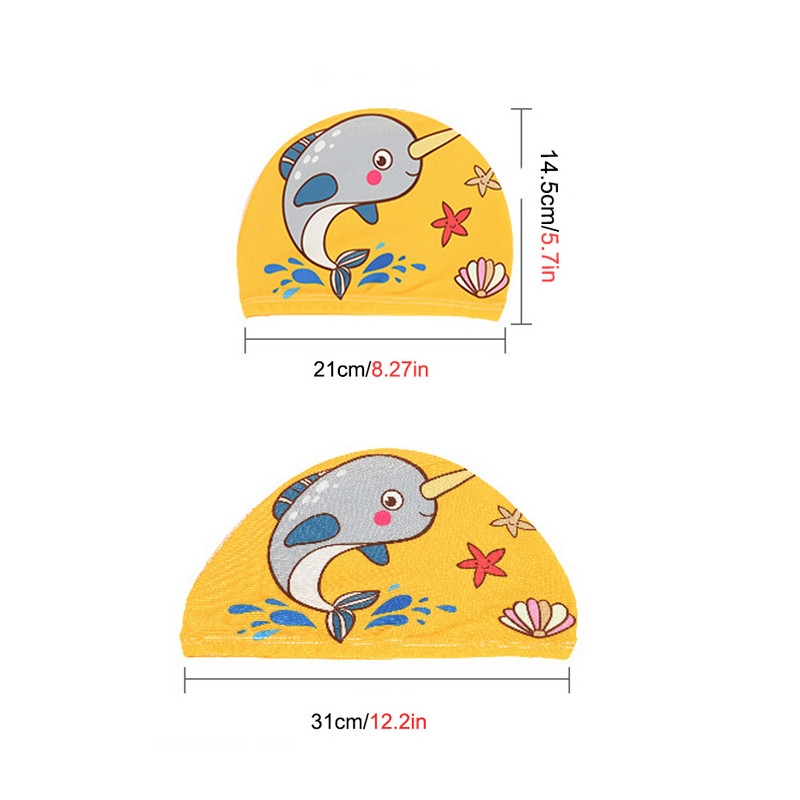 Animacinių filmų gyvūnų plaukimo kepuraitė vaikams Elastinis audinys Mielas vaikams Apsaugo ausis Baseinas Skrybėlė berniukams Mergaitėms Audiniai plaukimo priedai