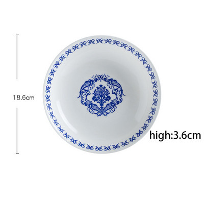 Kūrybinė keraminė lėkštė mėlynai balti porcelianiniai viešbučio vakarienės rinkiniai Lėkštės ir indai Europietiškas namų svetainė Vaisių salotų patiekalas