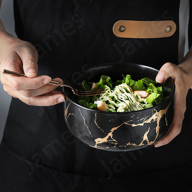 Márvány mintás Retro egyszerű divatos tál skandináv stílusú matt kerámia tálak tészták saláta rizsleves instant tészta asztali edények