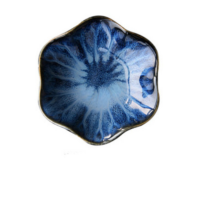 FANCITY Japoniškų garstyčių prieskonių indų krosnis, pasukta lotoso keramika, maži kopūstai drugeliai, buitinė karšto puodo mirkymo acto indas