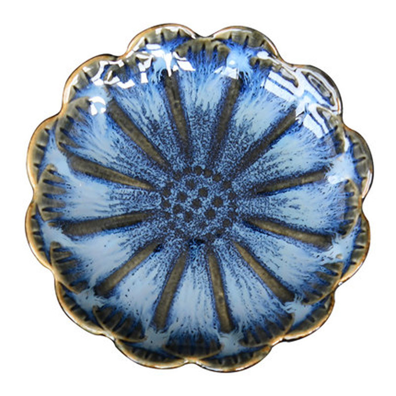 FANCITY Japoniškų garstyčių prieskonių indų krosnis, pasukta lotoso keramika, maži kopūstai drugeliai, buitinė karšto puodo mirkymo acto indas