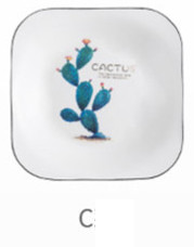 1 tk Kandiline keraamiline taldrik Keraamiline õhtusöögikomplekt Portselanist magustoidutaldrik praad salat suupiste koogitaldrikud Lauanõud Kaktuse kandiline roog