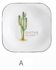 1 tk Kandiline keraamiline taldrik Keraamiline õhtusöögikomplekt Portselanist magustoidutaldrik praad salat suupiste koogitaldrikud Lauanõud Kaktuse kandiline roog