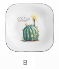 1 tk Kandiline keraamiline taldrik Keraamiline õhtusöögikomplekt Portselanist magustoidutaldrik praad salat suupiste koogitaldrikud Lauanõud Kaktuse kandiline roog