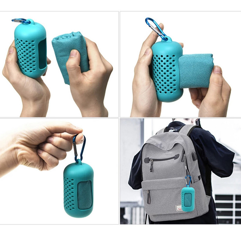 Kiiresti kuivav mikrokiust rätik spordijooks õues matkarätik kaasaskantav spordisaali rätik Jooga rannareisi silikoonkott