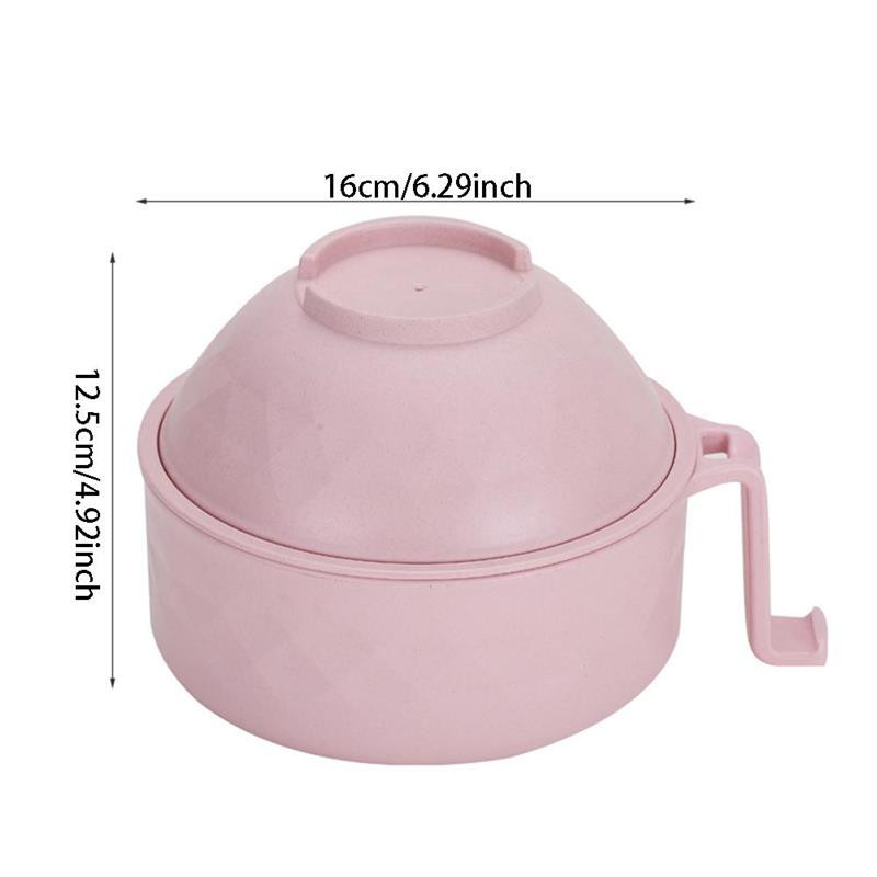 Mikrobangų krosnelės ramen viryklės ramen dubens rinkinys Kūrybiškas greitai paruošiamų makaronų dubens iš bambuko pluošto nusausintos sriubos stalo reikmenų rinkinys mergaitėms