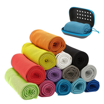 Πετσέτα ψύξης γρήγορου στεγνώματος Μαλακή αναπνέουσα ψυχρή πετσέτα απορρόφησης ιδρώτα με κουτί αποθήκευσης Sports Running Yoga Gym Club