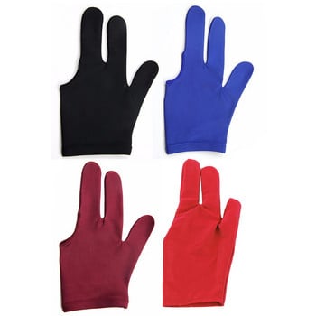 Ζεστό! Billiards Three Finger Gloves Anti Snooker Billiard Cue Glove Pool Αριστερό χέρι Υψηλής ελαστικότητας για αξεσουάρ Unisex