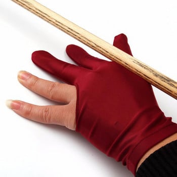 Ζεστό! Billiards Three Finger Gloves Anti Snooker Billiard Cue Glove Pool Αριστερό χέρι Υψηλής ελαστικότητας για αξεσουάρ Unisex