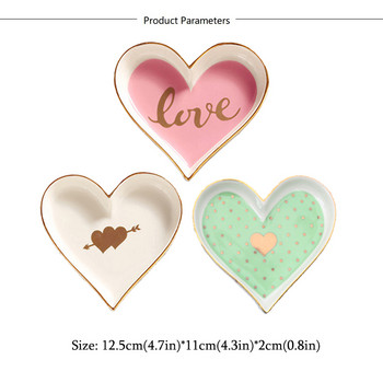 1PC/ 3PCS Гореща разпродажба Малка чиния керамика love Heart Оцет Ястие с подправки Плътно розово бежово зелено соев сос Чиния за закуска