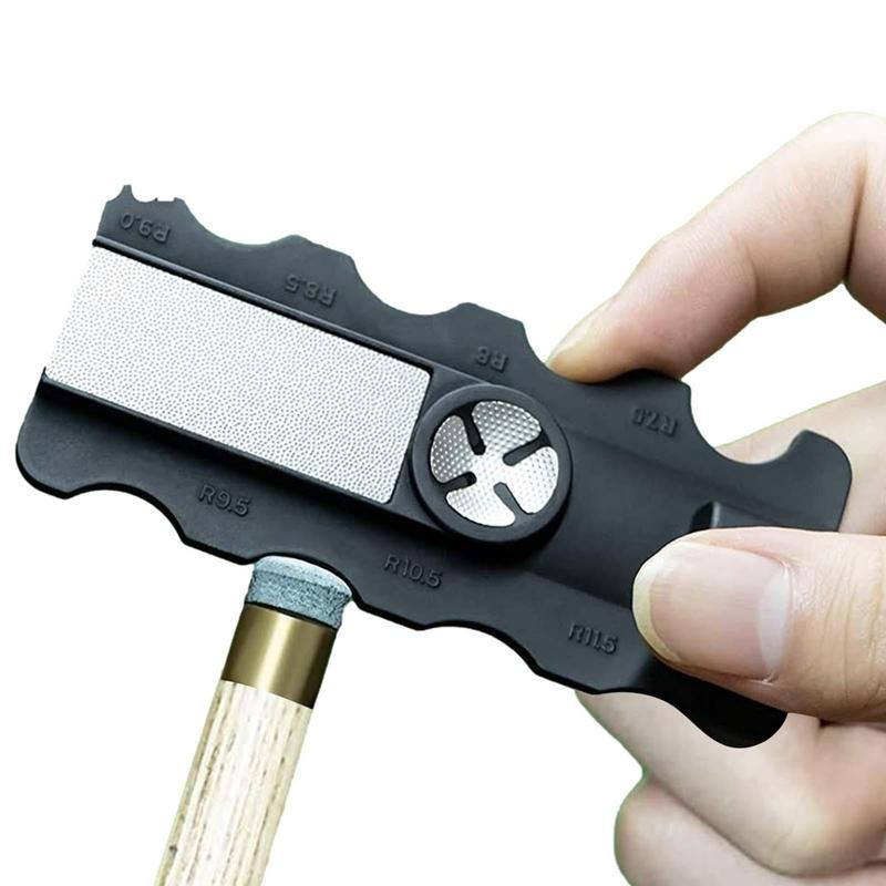 Juodas 5 viename baseino lazdos antgalio įrankis, biliardo snukerio lazdelės kirptuvas / sriegiklis / lygintuvas / formuotojas / burnisher lazdos priežiūros įrankis