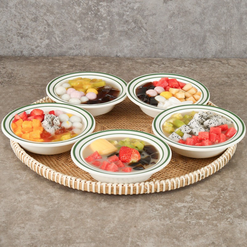 Honkongo stiliaus melamino desertinis dubuo sutirštintas plastikinis dubuo su cukrumi Įvairių dydžių kūrybingi ryžių dubenys rameno dubenys Virtuvės stalo įrankiai Įrankiai