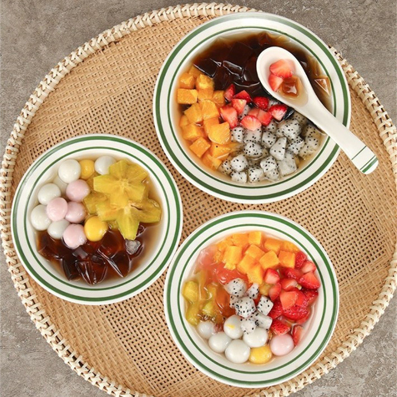 Honkongo stiliaus melamino desertinis dubuo sutirštintas plastikinis dubuo su cukrumi Įvairių dydžių kūrybingi ryžių dubenys rameno dubenys Virtuvės stalo įrankiai Įrankiai