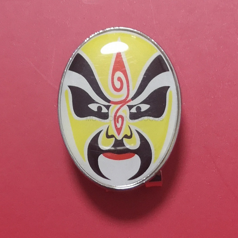 Face Makeup golfipalli marker magnetkorgi klambritega Hiina näomeik ooperites Facebooki golfipalli märk golfimängijale kingitus 1tk