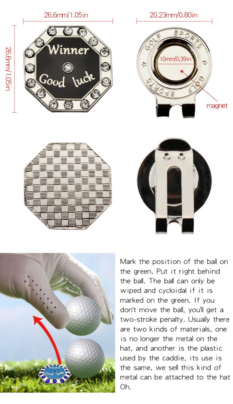 1τμχ Μαρκαδόρος μπάλας του γκολφ με κλιπ καπέλου γκολφ, Κλιπ καπέλου γείσο γκολφ Χονδρική