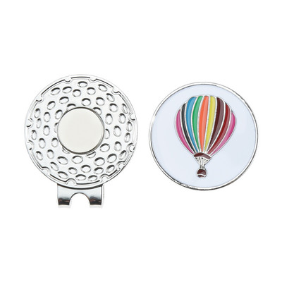 1 vnt 24 mm nuimamas karšto oro baliono rašto golfo žymeklis su magnetiniu dangtelio segtuku vyrams, moterims, golfo žaidėjams, dovanų golfo kepurės segtukų priedai