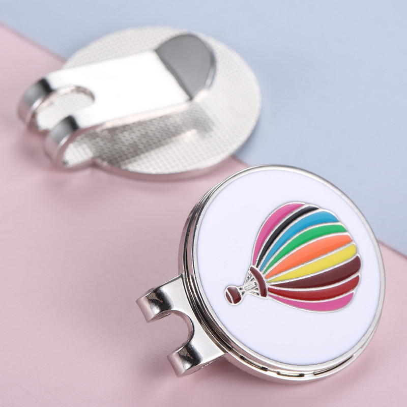 1 vnt 24 mm nuimamas karšto oro baliono rašto golfo žymeklis su magnetiniu dangtelio segtuku vyrams, moterims, golfo žaidėjams, dovanų golfo kepurės segtukų priedai