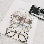 Metallraamiga polügoonprillid 1 tk Business Anti-sinine Hele Tavaprillid Mood Suuremõõtmelised Arvuti Sinine Valgust blokeerivad Prillid