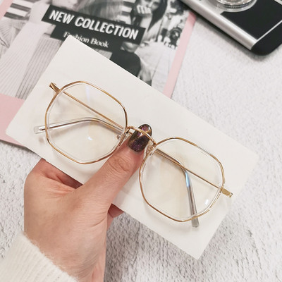 Metallraamiga polügoonprillid 1 tk Business Anti-sinine Hele Tavaprillid Mood Suuremõõtmelised Arvuti Sinine Valgust blokeerivad Prillid