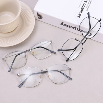 Прости модни квадратни прозрачни компютърни очила Жени Мъжки очила против синя светлина, блокиращи колежани Студентски очила за късогледство