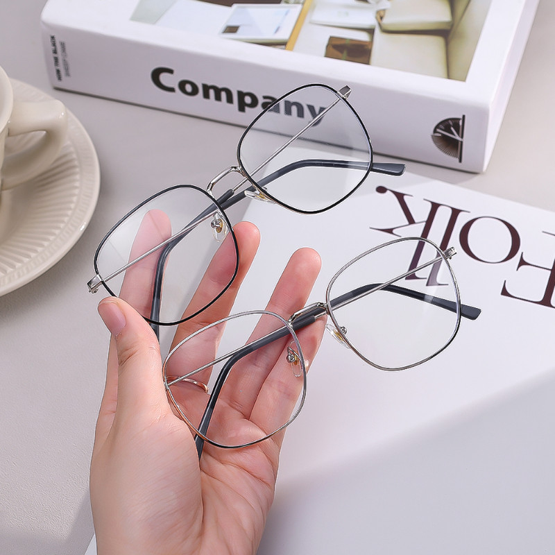 Paprasti mados kvadratiniai skaidrūs kompiuteriniai akiniai, moteriški, vyriški, neryškūs mėlyni akiniai, blokuojantys koledžo studentus, trumparegiai