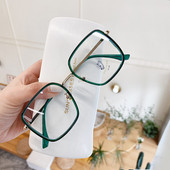 Akiniai nuo nuovargio Moteriški kvadratiniai rėmeliai Kompiuterio akiniai 0 Plokščias veidrodis Mėlynos Šviesos Akiniai Skaidrūs Akiniai Madingi Akiniai очки