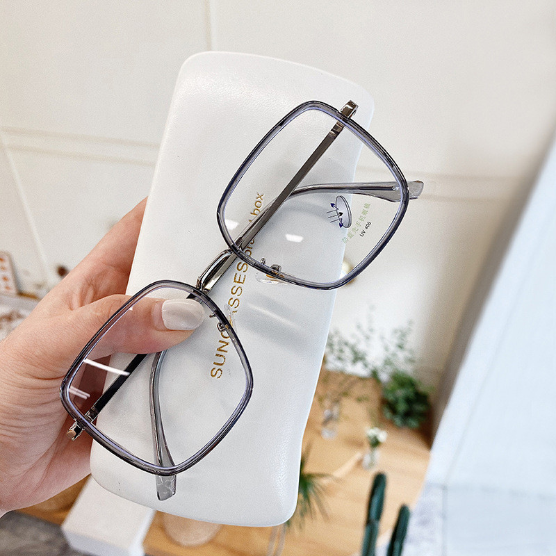 Akiniai nuo nuovargio Moteriški kvadratiniai rėmeliai Kompiuterio akiniai 0 Plokščias veidrodis Mėlynos Šviesos Akiniai Skaidrūs Akiniai Madingi Akiniai очки