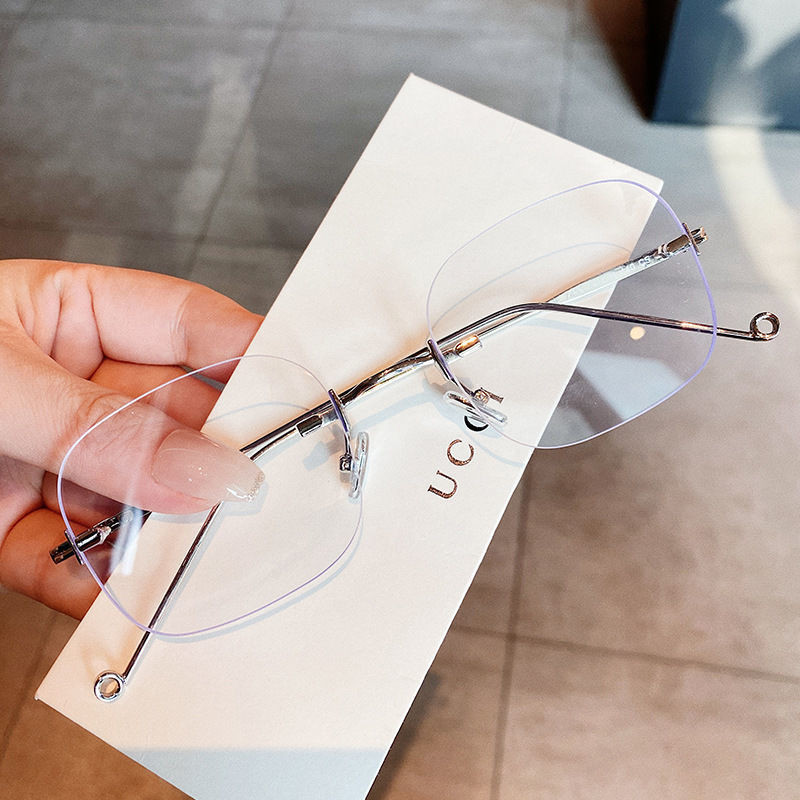 Unisex kvadratiniai berėmiai anti-mėlyna šviesa Itin lengvi metaliniai ploni akiniai Aukštos kokybės trumparegystės akiniai moterims ir vyrams