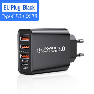Încărcător USB 60W Adaptor de încărcare rapidă pentru telefon mobil pentru Samsung Xiaomi Huawei iPhone 14 13 Încărcător rapid 3.0 Adaptor încărcător de perete