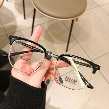 Anti-Blue Light γυαλιά για γυναίκες Ανδρικά μοντέρνα γυαλιά υπολογιστή Διαφανή γυαλιά πολυτελείας μισού πλαισίου συνταγογραφούμενα γυαλιά