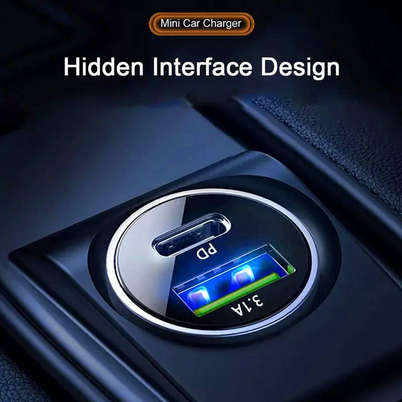 Olaf Type C Car Quick Charger PD Προσαρμογέας τηλεφώνου γρήγορης φόρτισης σε αυτοκίνητο για iPhone 13 12 Xiaomi Samsung Mini USB C Car Charger 3.1A