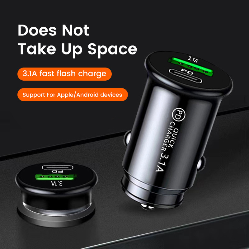 Olaf Type C Car Quick Charger PD Προσαρμογέας τηλεφώνου γρήγορης φόρτισης σε αυτοκίνητο για iPhone 13 12 Xiaomi Samsung Mini USB C Car Charger 3.1A