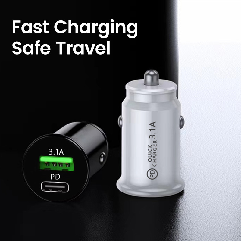 Olaf Type C Car Quick Charger PD Προσαρμογέας τηλεφώνου γρήγορης φόρτισης σε αυτοκίνητο για iPhone 13 12 Xiaomi Samsung Mini USB C Car Charger 3.1A
