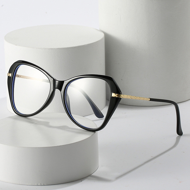 Πλαίσιο πεταλούδας Αντιμπλε ανοιχτό απλό πρόσωπο Επίπεδος καθρέφτης Ευρωπαϊκή και Αμερικανική Προσωπικότητα Cat Eye Large Cross Border γυαλιά