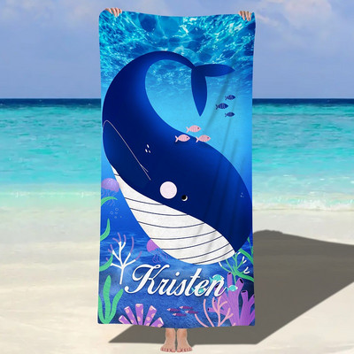 Prosop de înot cu imprimare personalizată Fibră superfină, pliabil, cu apă puternică, prosop de plajă, moale, digital, pătrat, fitness