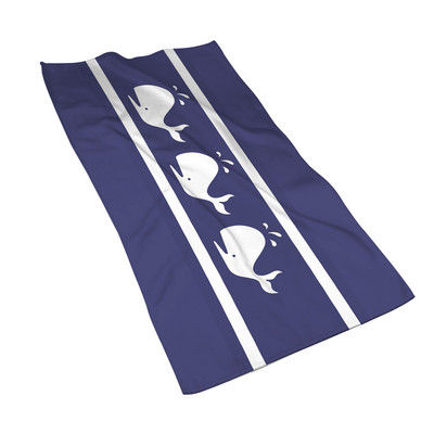 Tamsiai mėlynos jūrinės serijos banginių namų vonios rankšluostis viešbučio rankšluostis vonios mikropluošto rankšluostis 40 * 70 gali būti pritaikytas