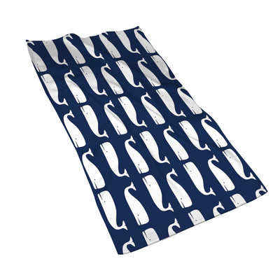 Tamsiai mėlynos jūrinės serijos banginių namų vonios rankšluostis viešbučio rankšluostis vonios mikropluošto rankšluostis 40 * 70 gali būti pritaikytas