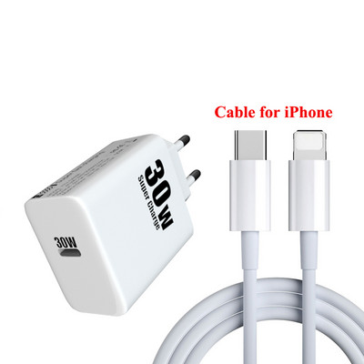 30 W PD greito įkrovimo C tipo įkroviklis, skirtas iPhone 14 Pro Max 13 12 11 Mini XS iPad Samsung Xiaomi Huawei nešiojamasis mobiliojo telefono blokas