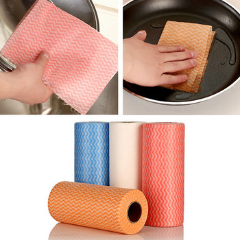 50 σεντόνια/ρολό Πετσέτες καθαρισμού μιας χρήσης Πανιά πιάτων κουζίνας Πανάκια πιάτων Μη υφαντό ύφασμα Handy Wipes Household Товары Для Кухни