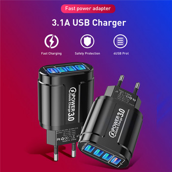 GTWIN 48W Quick Charger 3.0 USB Charger for iPhone 4 Port Wall Fast Charging for Samsung Xiaomi Mi Huawei Mobile Phone Adapter