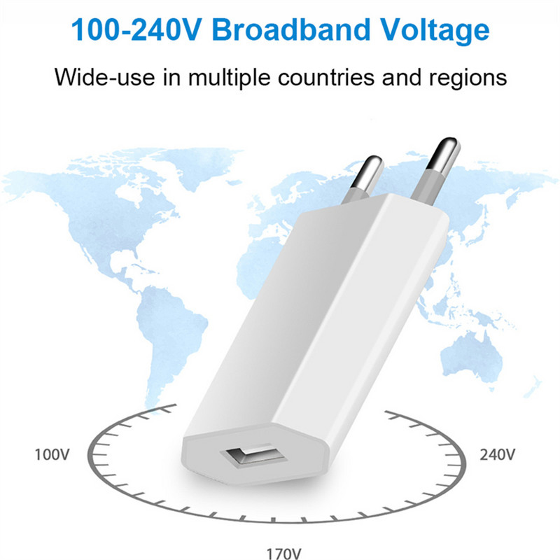 10 τεμ./παρτίδα EU Plug 5V 1A AC USB φορτιστής τοίχου Προσαρμογέας ρεύματος για Samsung για Iphone Καλώδιο φορτιστή κινητού τηλεφώνου HTC Huawei Xiaomi
