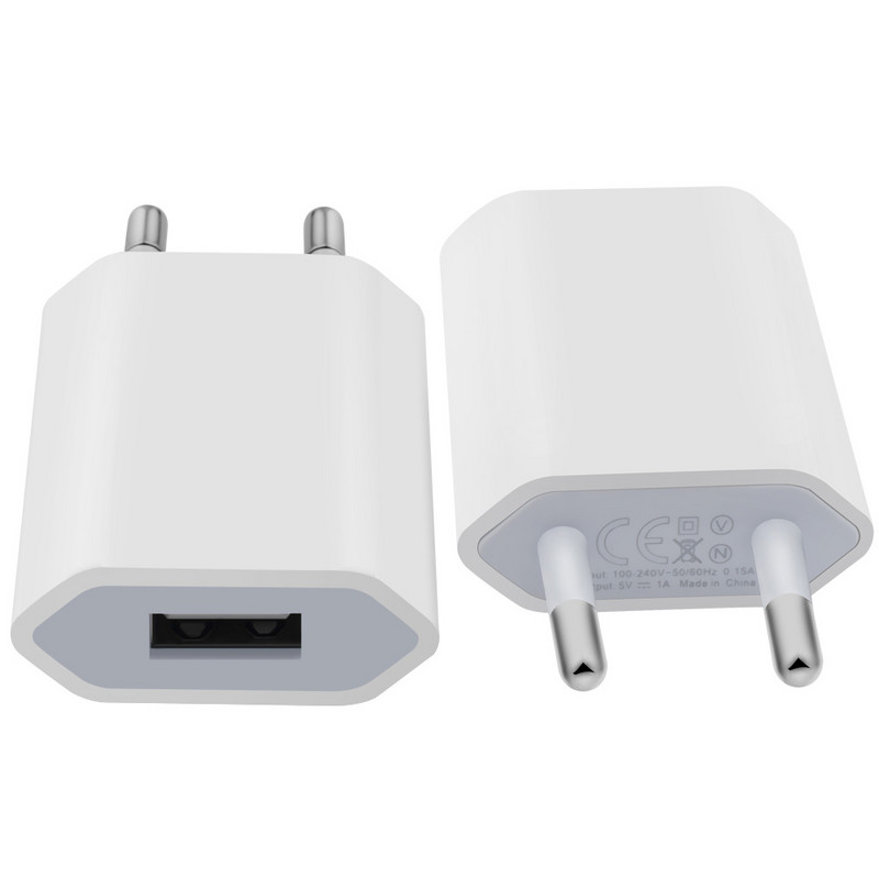 10 τεμ./παρτίδα EU Plug 5V 1A AC USB φορτιστής τοίχου Προσαρμογέας ρεύματος για Samsung για Iphone Καλώδιο φορτιστή κινητού τηλεφώνου HTC Huawei Xiaomi