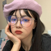 Retro Anti Blue Light Apvalūs akiniai Moteriški Permatomi Kompiuterio akiniai Unisex Optiniai Akiniai Akiniai Skaidrus Lęšis