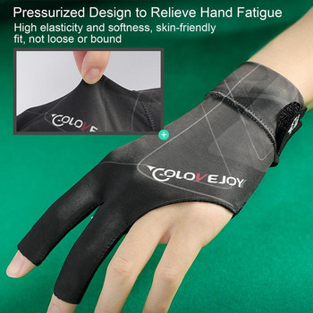 Леки ръкавици за билярд Високоеластични, нехлъзгащи се, устойчиви на износване, дишащи, три пръста, пропускащи пръстите, спортни ръкавици за мъже, жени