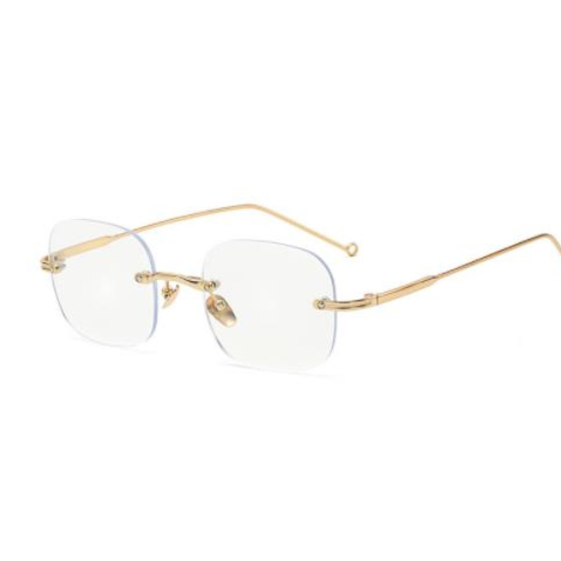 Moterų dizaino be rėmelių trumparegystė Retro mėlyna šviesą blokuojantys akiniai moterims itin lengvi berėmiai akiniai