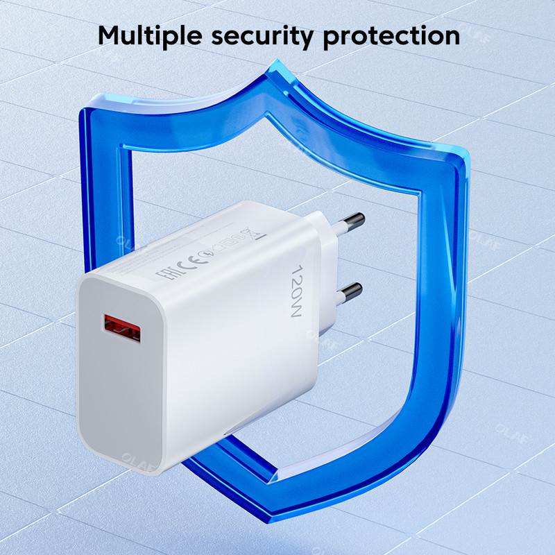 Încărcător USB Olaf 120W Adaptor de alimentare 3.0 de încărcare rapidă pentru Xiaomi 13 iPhone 14 Samsung Cablu USB C de încărcare rapidă de perete pentru telefonul mobil